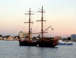 The pirate ship "Valhalla" dock in the Grand Cayman port-... by Andrew Kubica 